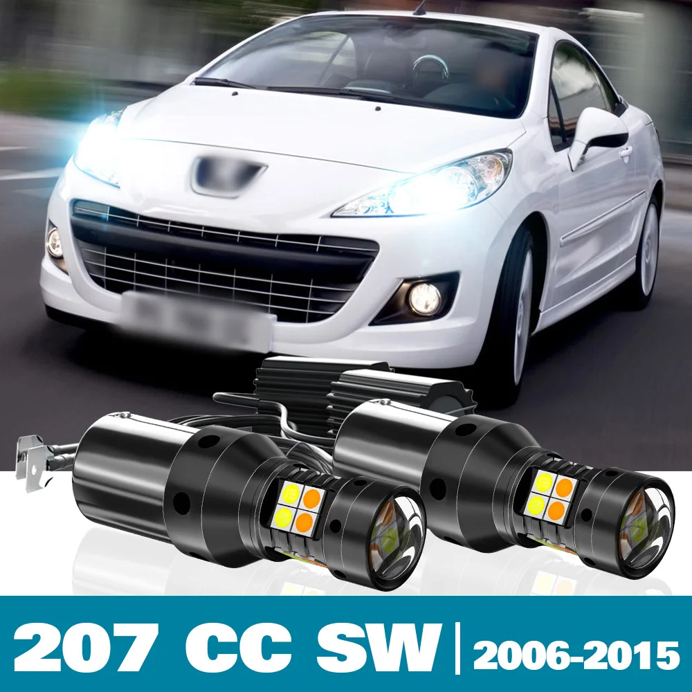 

2X Φ двухрежимный сигнал поворота + дневные ходовые фонари DRL для Peugeot 207 CC SW аксессуары 2006-2015 2009 2010 2011 2012 2013 2014