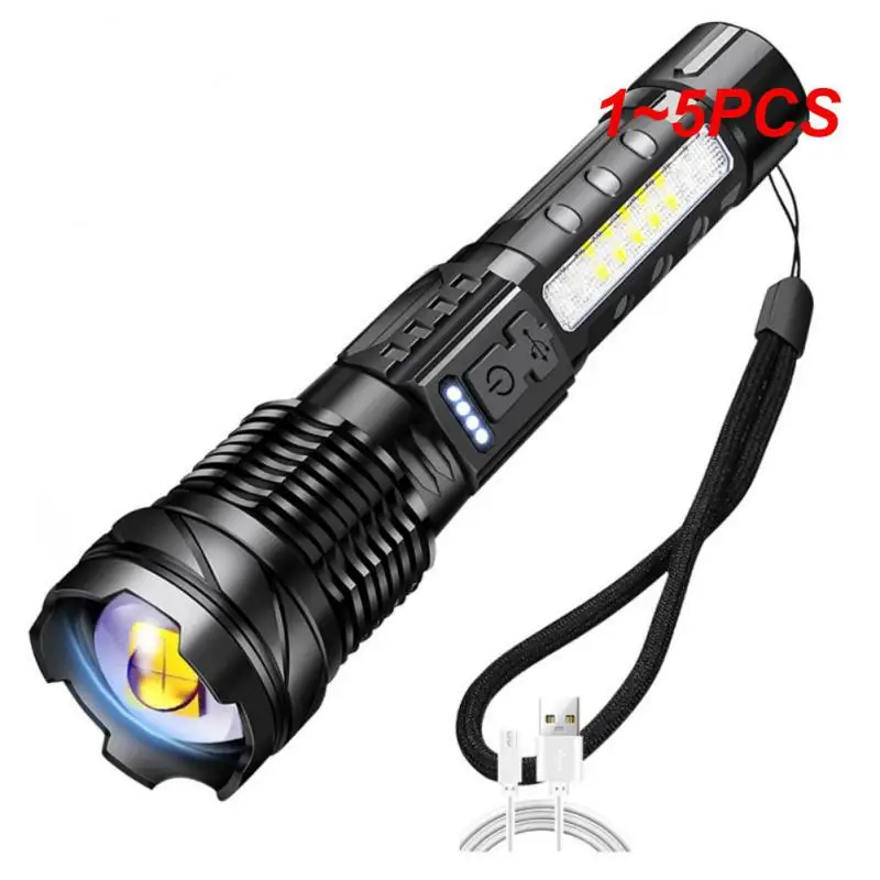 

1~5PCS High-power LED Rechargeable Flashlight with 30W Lamp Beads Portable Torch 7 Lighting Modes Zoomable Waterproof Camping