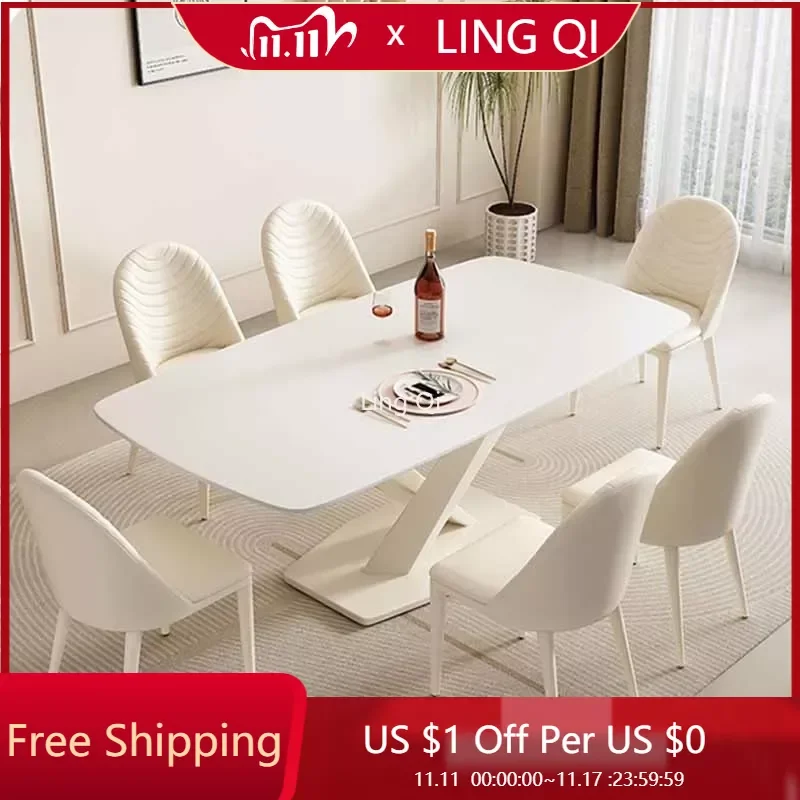 

Modern Nordic Dining Table Set 4 Chairs Waterproof Waterproof Living Room Tables Coffee Food Mesa Table A Manger Home Furniture