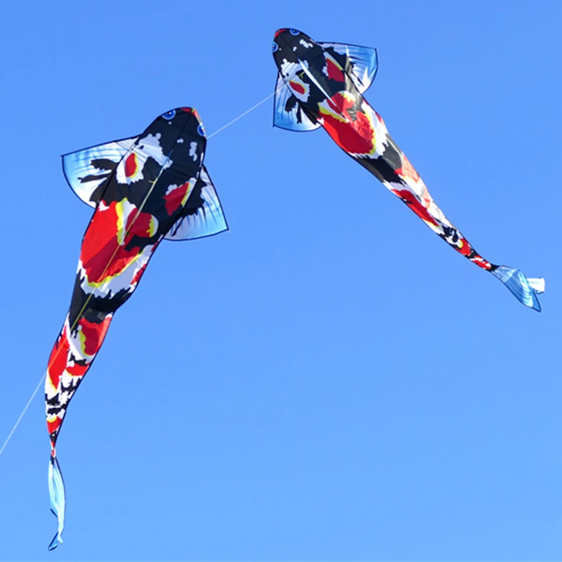 

free shipping new fish kite flying for children kite string line toys for kids nylon kite parachute weifang kite factory ikite