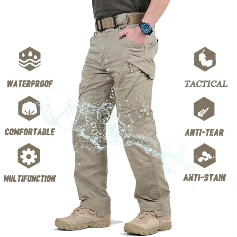 

IX9 City Tactical Cargo Pants Men Combat SWAT Army Military Pants Cotton Many Pockets Stretch Flexible Man Casual Trousers XXXL