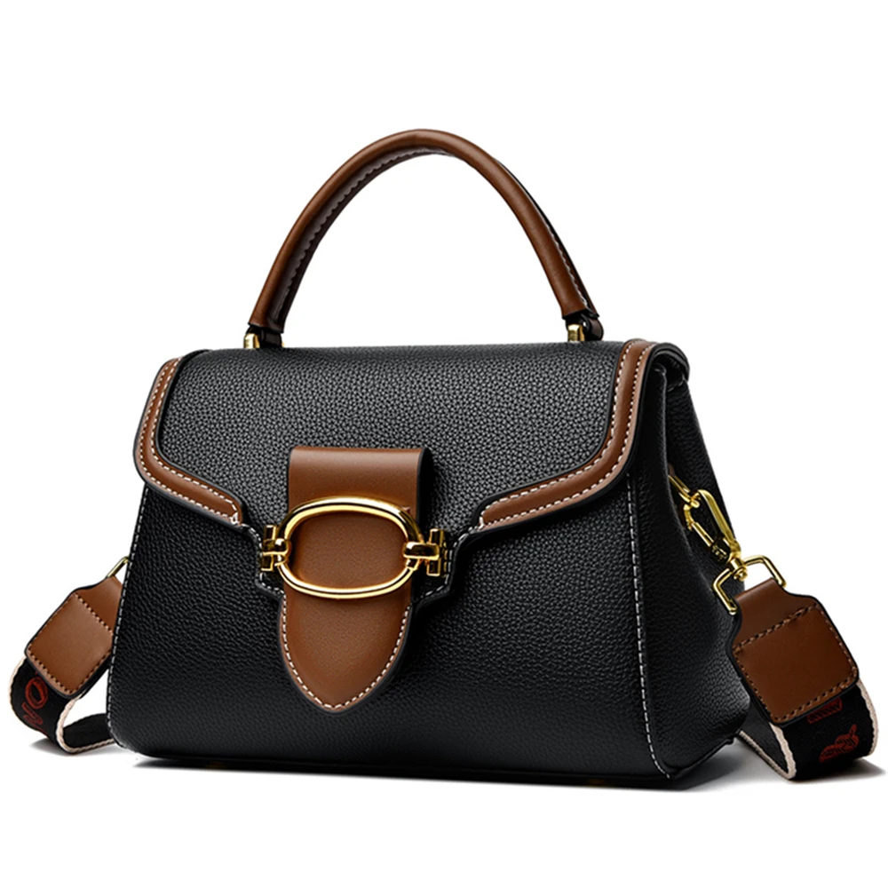 2023 модная женская сумка высококачественные кожаные сумки на плечо однотонная