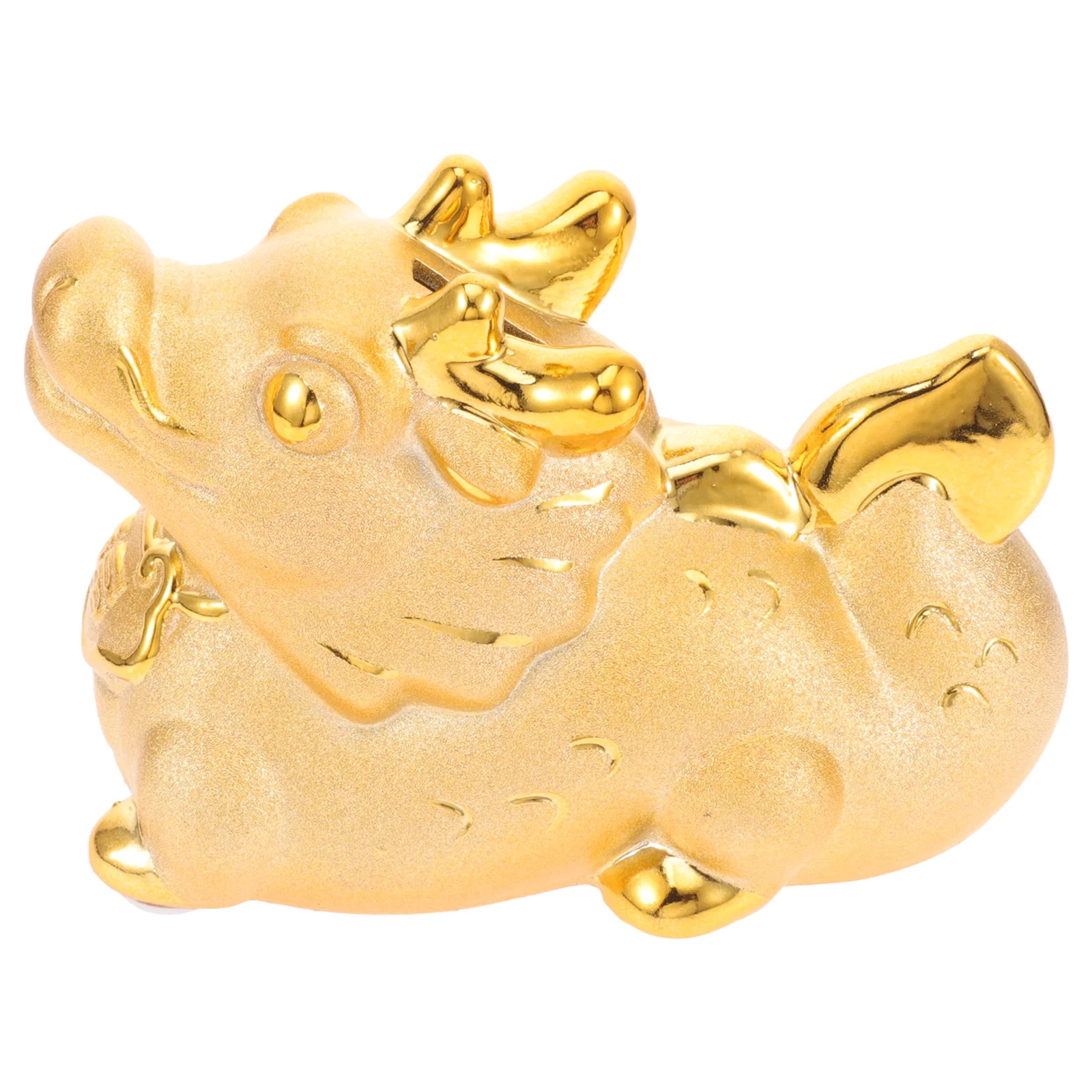 

Home Decor Dragon Model Household Ceramic Piggy Bank Money Jar White Porcelain Year Saving Pot Coin