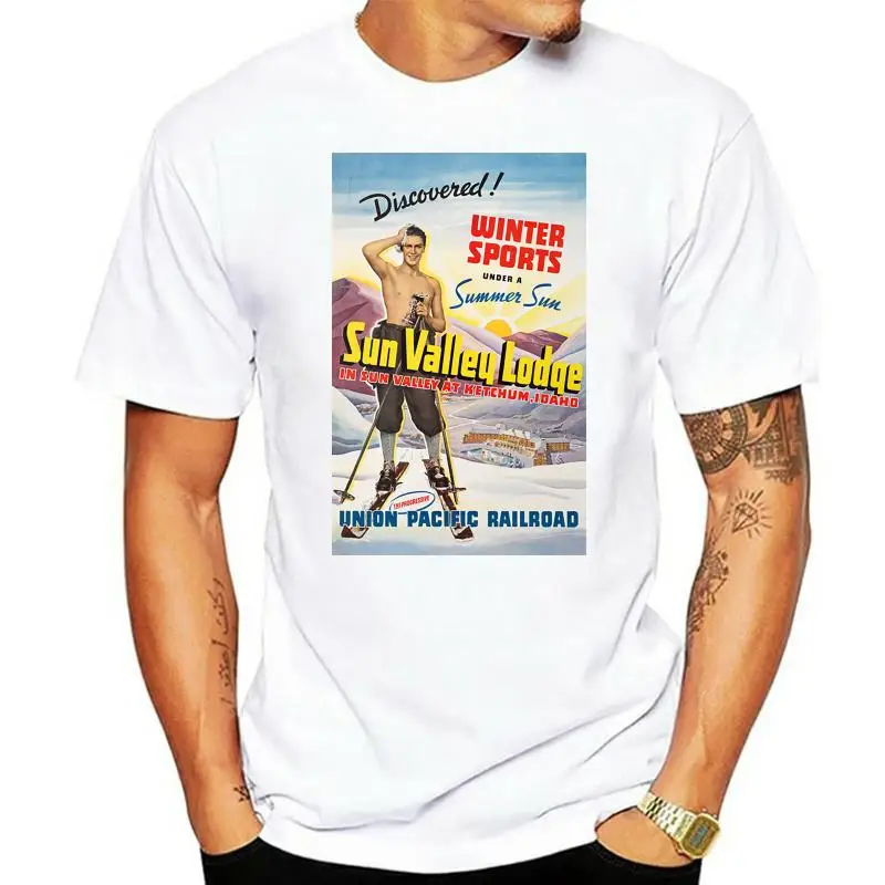 

Sun Valley зимняя спортивная наклейка постер Футболка-снежные лыжи Кетчум Айдахо