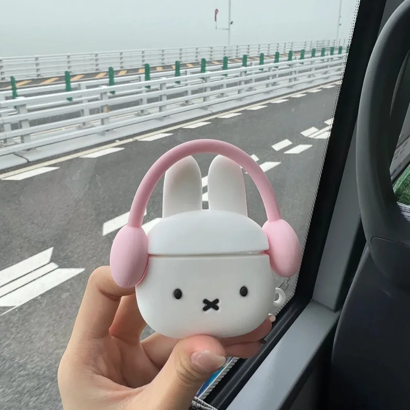 Силиконовые мультяшные 3D наушники Miffy Rabbit Apple Airpods4 защитный чехол для наушников 1/2