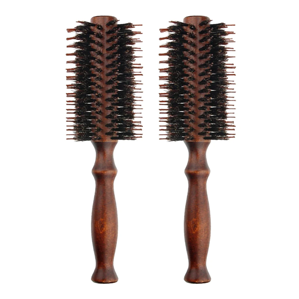 

2pcs Useful Natural Hair Combs Handle Hair Combs Anti-static Curly Brushes for Barbershop