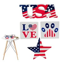 patriotic american table sign patriotic ornament for 4th of july 4th of july star standing tabletop ornaments for american