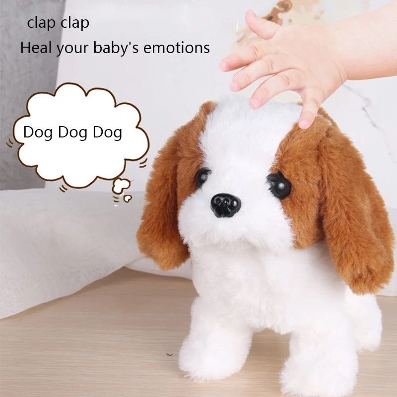 

Electronic Pet Interactive Robot Dog Bark Stand Walk Leash Electronic Toys Plush Puppy Cute Pet Toys For Children Baby Gifts