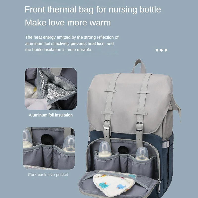 

Folding Mommy Bag Lightweight Portable Folding Crib Bed Large-capacity Baby Backpack Female Mommy Outting Bag Mummy Bag