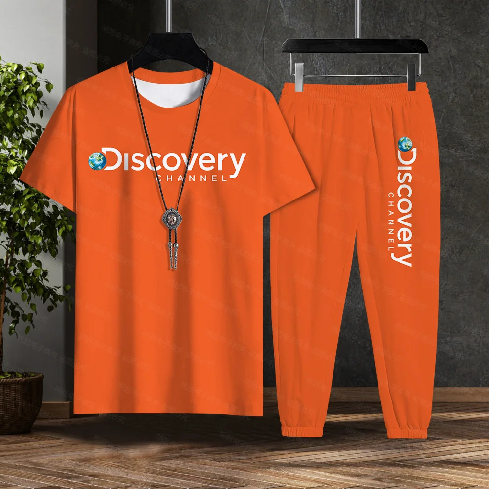 Trousers Shirt Male Discovery Channel Sitcom Male Men Short-sleeved Quick-drying T-Shirt Sports Running Casual Suit