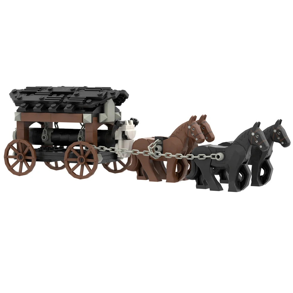 Строительные блоки для сборки мелких частиц средневековая каретка модель