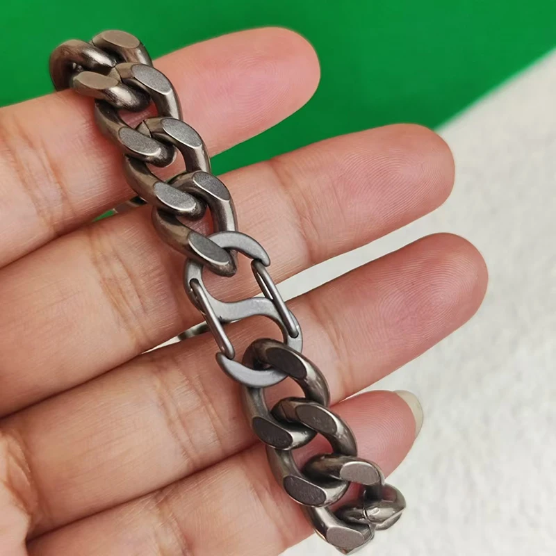 Браслет-цепочка из титана ширина 10 5 мм мужской браслет с кубинской цепочкой