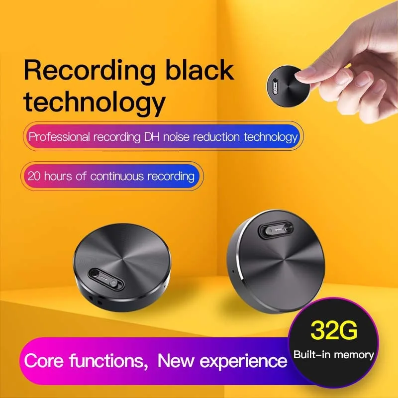 

Digital Mini Voice Recorder Professional HD Noise Reduction Recording Device Timestamp One Click Record Micro Secret MP3 Player