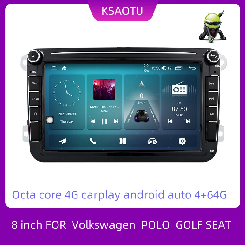 

Авторадио Android 10 8 "2din для VW POLO GOLF 5 6 Seat PASSAT B6 CC JETTA TIGUAN TOURAN EOS SHARAN SCIROCCO CADDY 4G GPS Navi