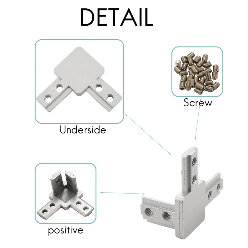 4 шт./упаковка 3-сторонний концевой угловой кронштейн серии 3030 с винтами для