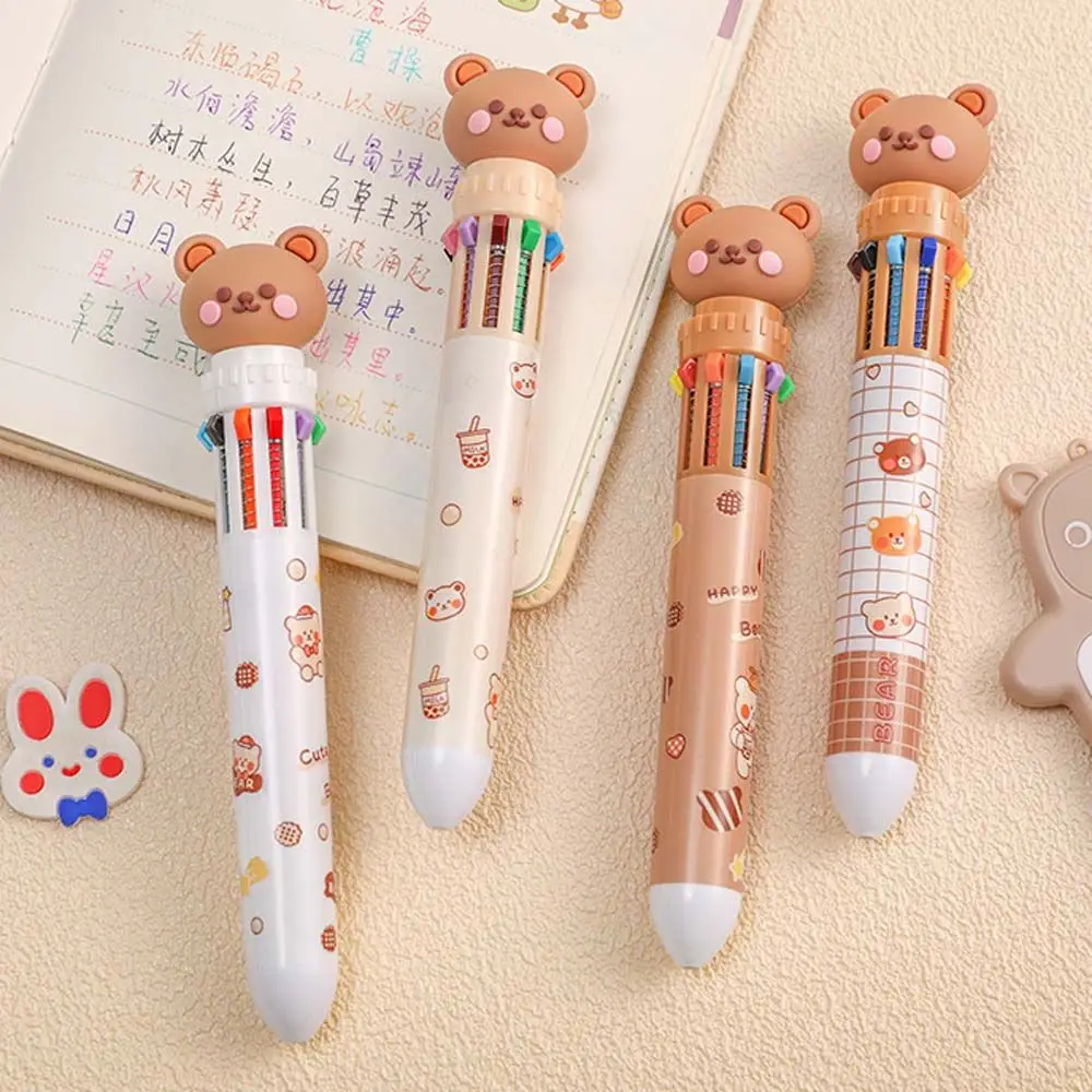 

Supplies Cartoon Office Supplies Handwriting Cartoon Bear Ballpoint Pen Ten Color Ball Pen Student Writing Pens Stationery