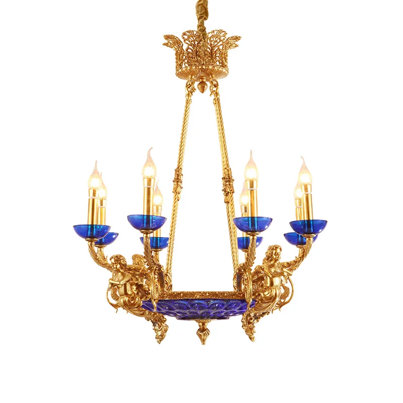 DINGFAN французская полностью латунная резная люстра для отеля креативная вилла зал