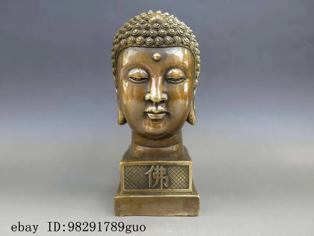 Buddhism Brass Copper Temple Amitabha Buddha head fine seal Statue brass Decoration 100% real Tibetan Silver Brass