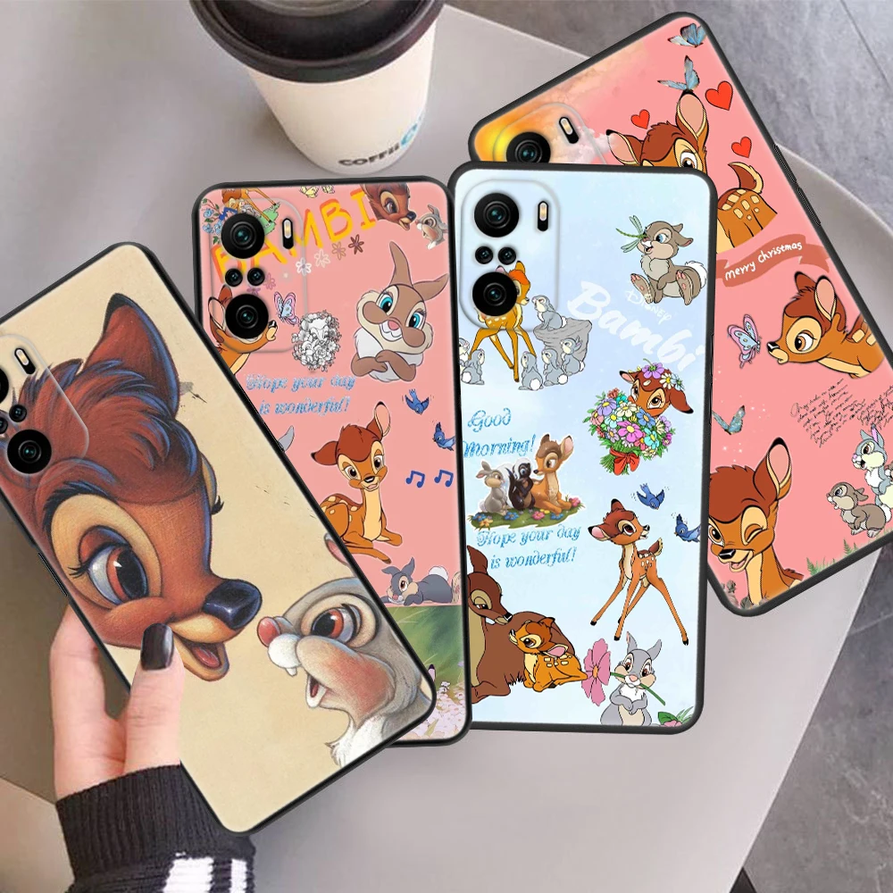 

Disney Cute Bambi Animation Phone Case For Xiaomi Redmi Note 12 11E 11S 11 11T 10 10S 9 9T 9S 8 8T Pro Plus 5G 7 5 Black