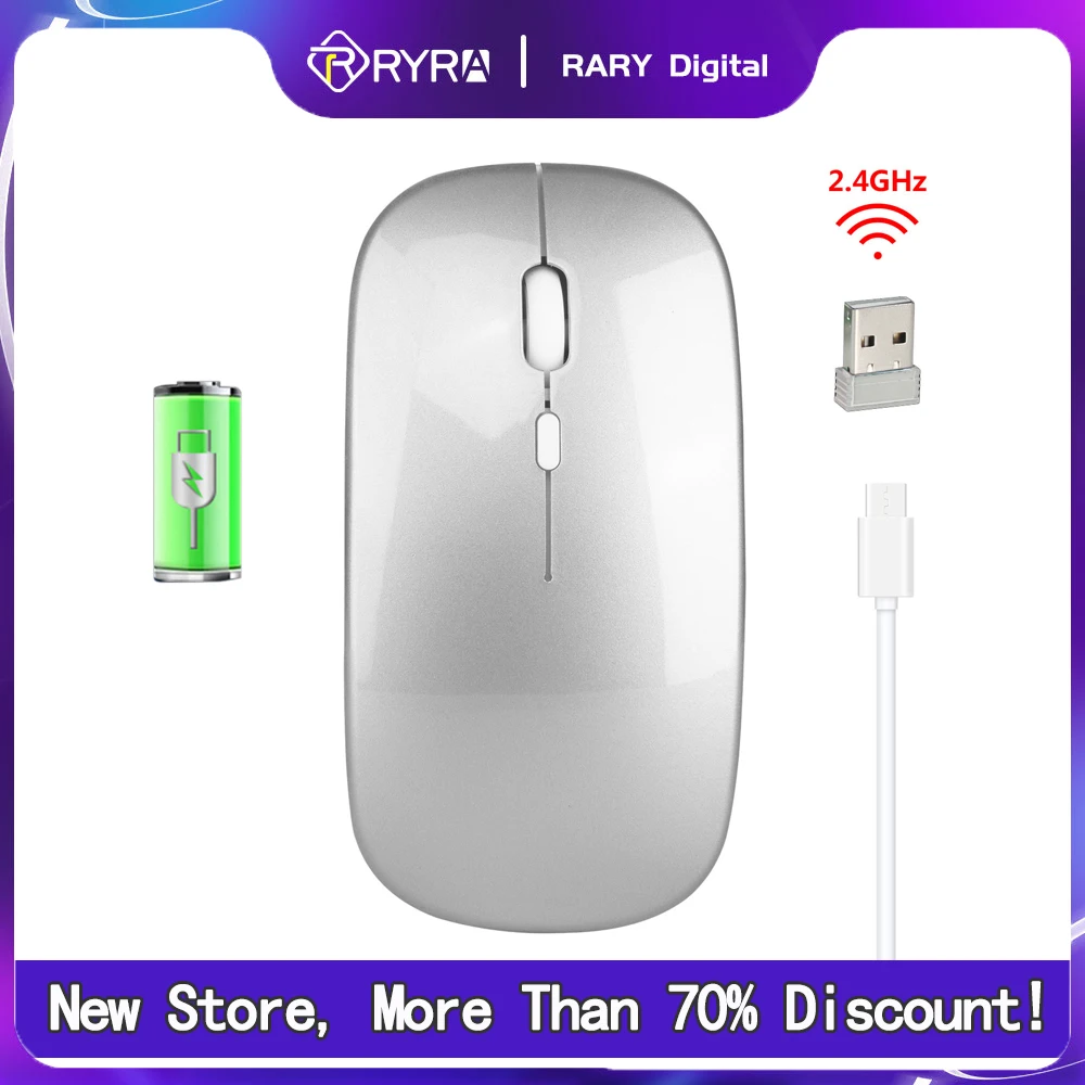 

RYRA 1600DPI Wireless Mouse 2.4GHz Classic With USB Rechargeable Mice Ultra-Thin Silent Mouse Mute For Laptop PC Office Notebook