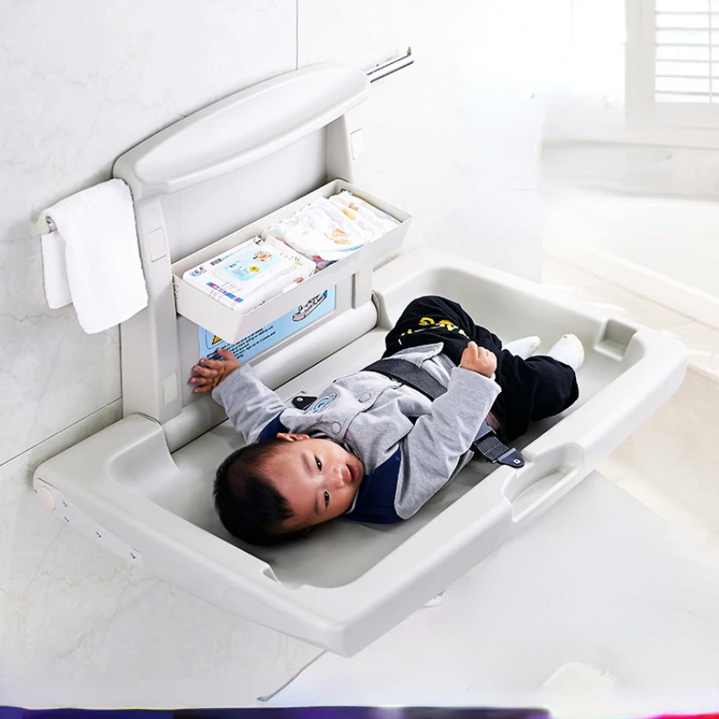 

Third Toilet Baby Care Desk Mother and Child Rooms Baby Diaper Changing Bed Multifunctional Foldable Wall-Mounted Seat