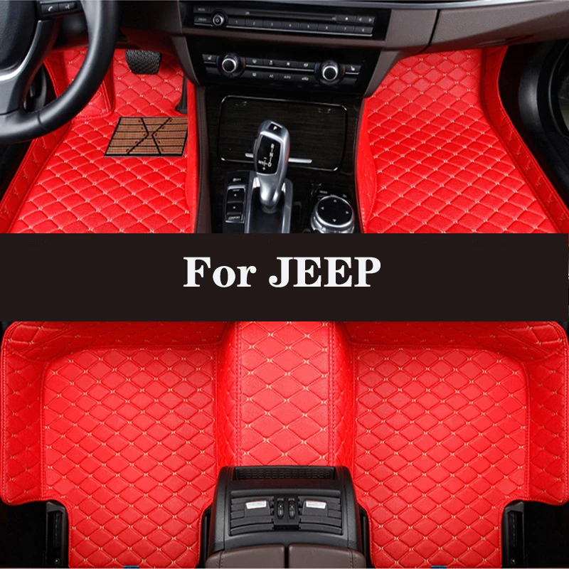 

Full Surround Custom Leather Car Floor Mat For JEEP Cherokee Compass Renegade Liberty Wangler TJ Gladiator Auto Parts