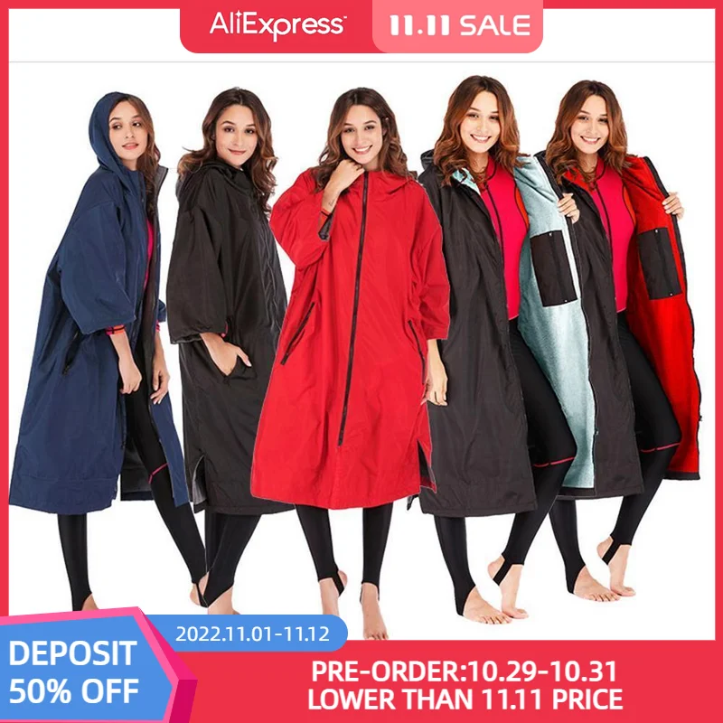 

Быстросохнущий костюм, сухая одежда, водонепроницаемая двухслойная Толстовка с длинным рукавом, пончо на молнии, влажный костюм, спортивна...