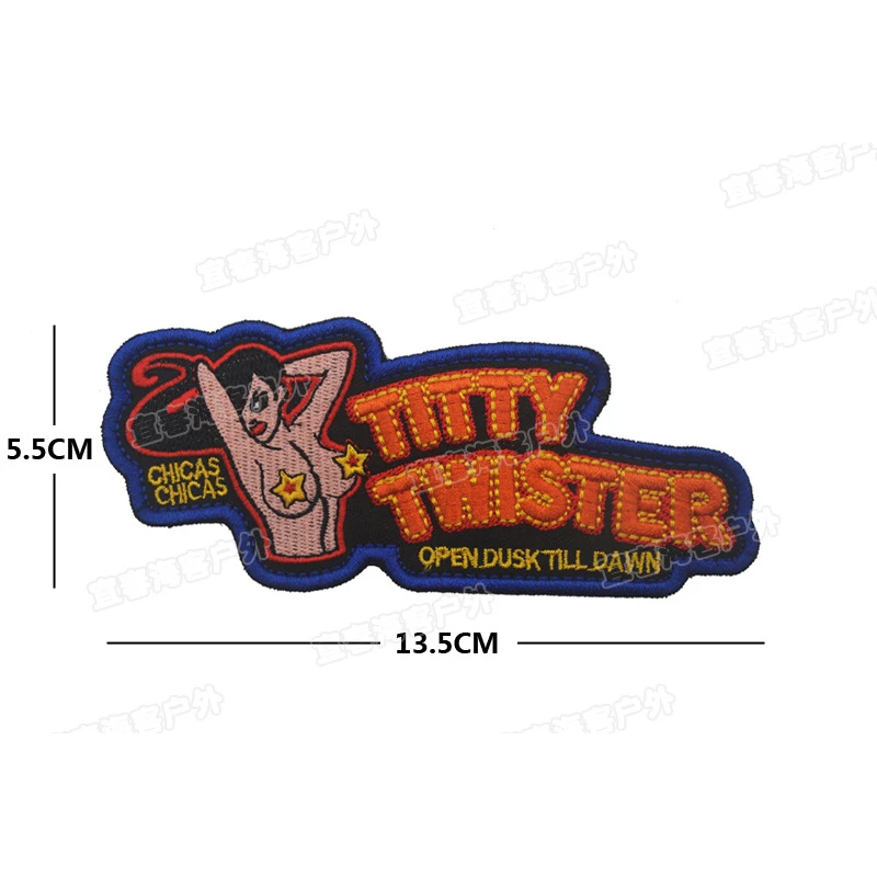 TITTY TWISTER Embroidery Patches Badges Emblem Military Army 13*5.5cm DIY Accessory Hoop and Loop Sexy Girl Needwork | Дом и сад