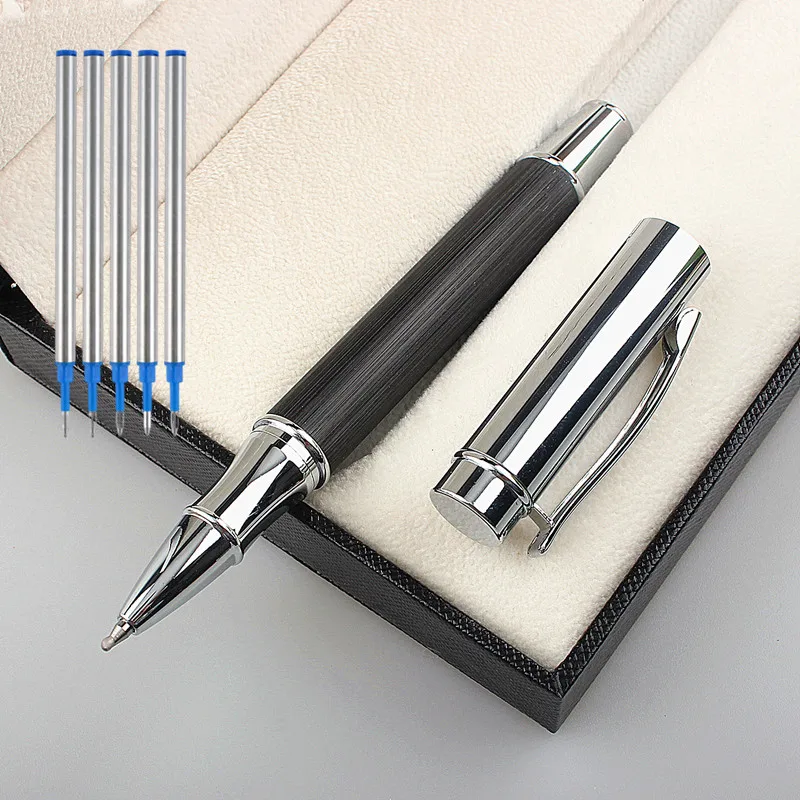 

5PCS refills Luxury Metal Ballpoint Pens School Business Office Signature Roller Pen Writing Student Stationery Supplies