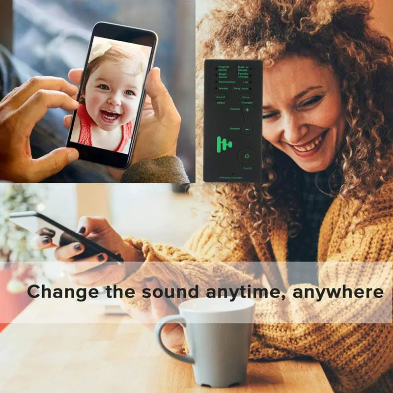 

Mini sem fio mudanças de som microfone trocador de voz dispositivo para macho/fêmea/menina/robô para o telefone do computador