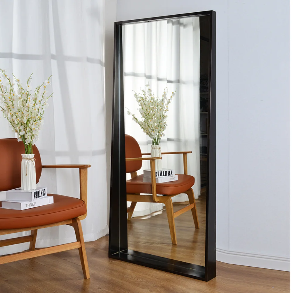 Европейский простой стиль рама из нержавеющей стали полноразмерное зеркало