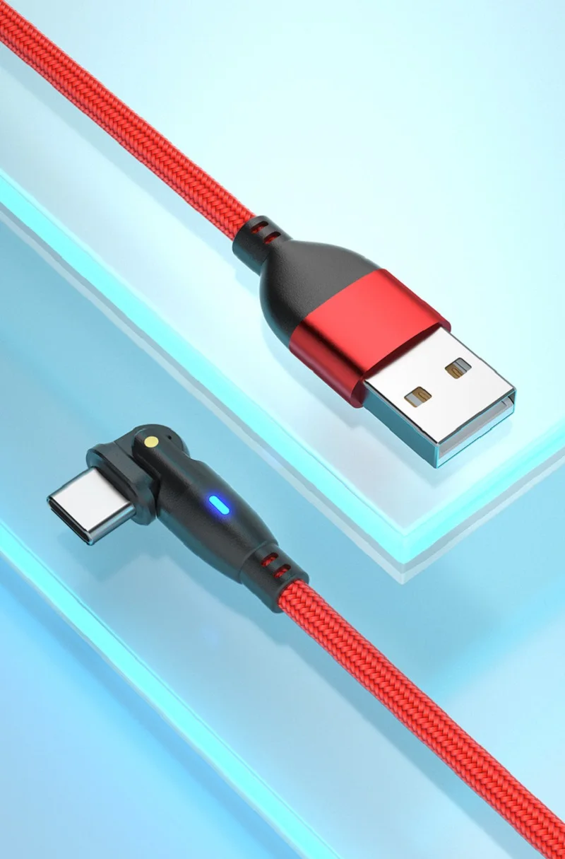 180 ° Вращающийся Кабель Для Быстрой Зарядки QC3.0 5A Передачи Данных Type-C