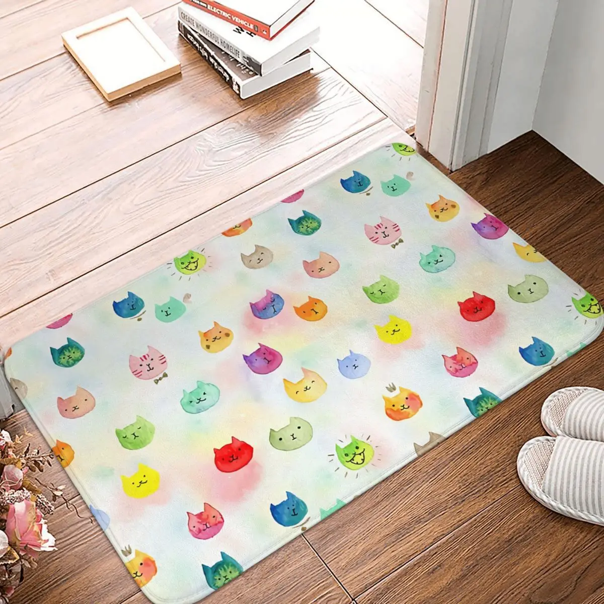 

Kitchen Non-Slip Carpet Cat Confetti Bedroom Mat Entrance Door Doormat Home Decor Rug