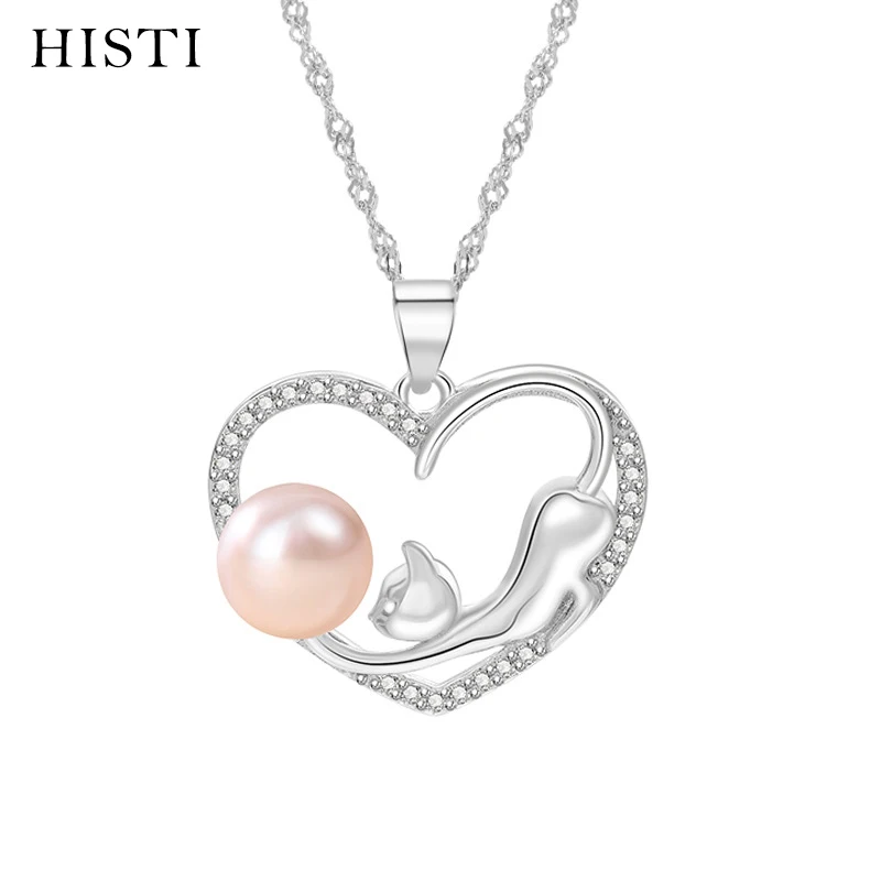 

HISTI Love Cat Pearl Pendant for Women Girls