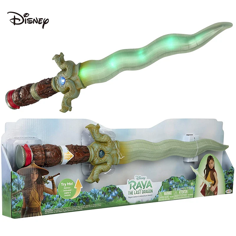 

Коллекционная игрушка для мальчиков и девочек, аниме Disney Raya и последний дракон, светящийся меч дракона, подарок на день рождения, 55 см