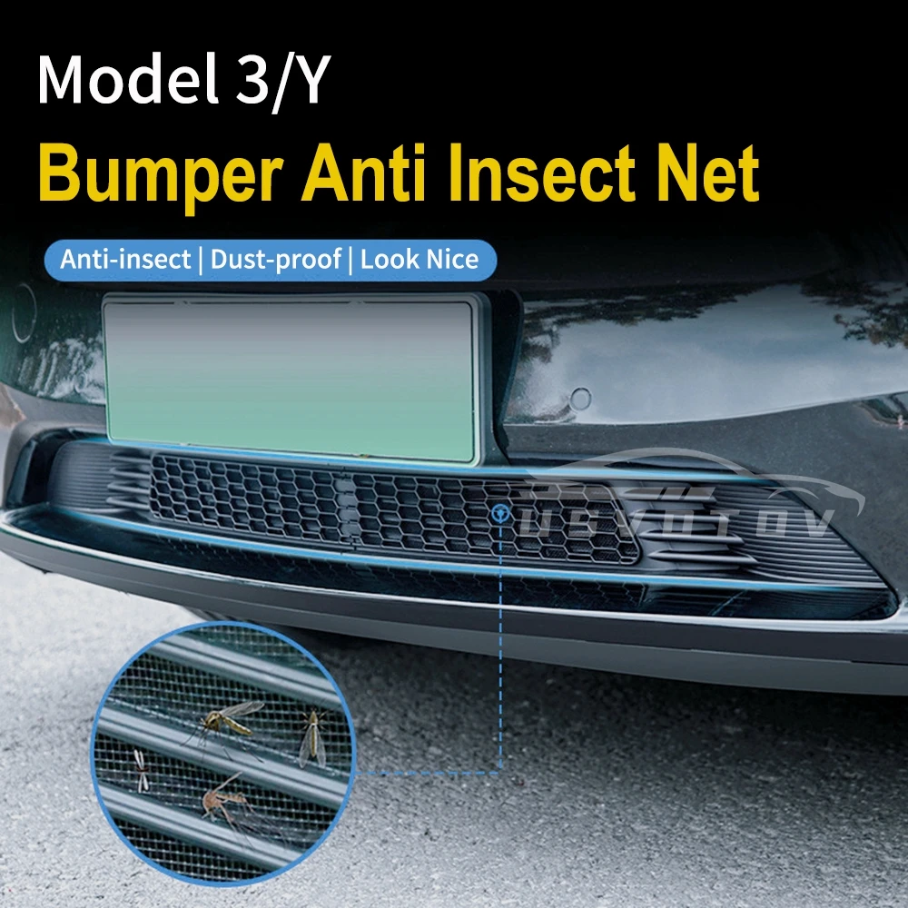 

Car Lower Bumper Anti Insect Net For Tesla Model 3 Y Front Grille Mesh Cover Air Inlet Vent Panel Dust Proof Grill Accessories