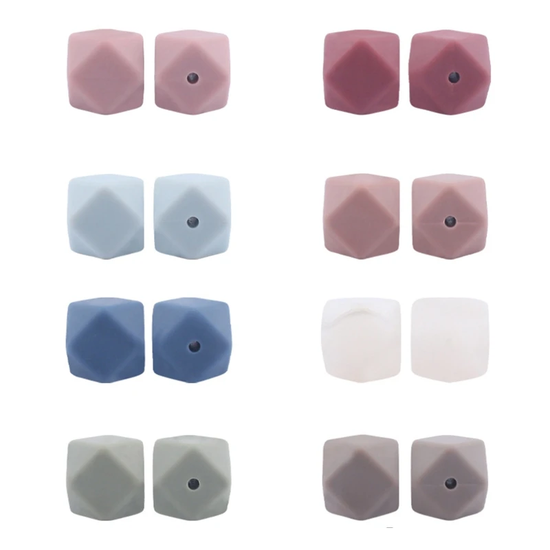 

Силиконовые бусины для прорезывателя, восьмиугольные бусины 10 шт./компл. DIY ожерелье, браслет, Аксессуары для ручной работы, детская цепочка ...