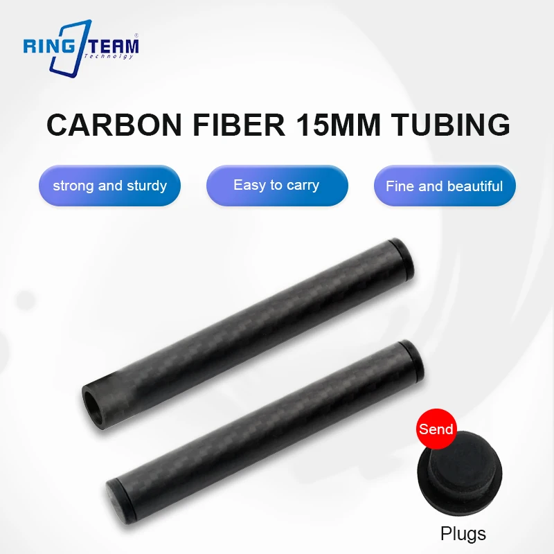 2pcs 10-40cm Rugged, Waterproof and Shock-resistant 3k Pure Carbon 15mm Carbon Fiber Conduit for All Types of Cameras