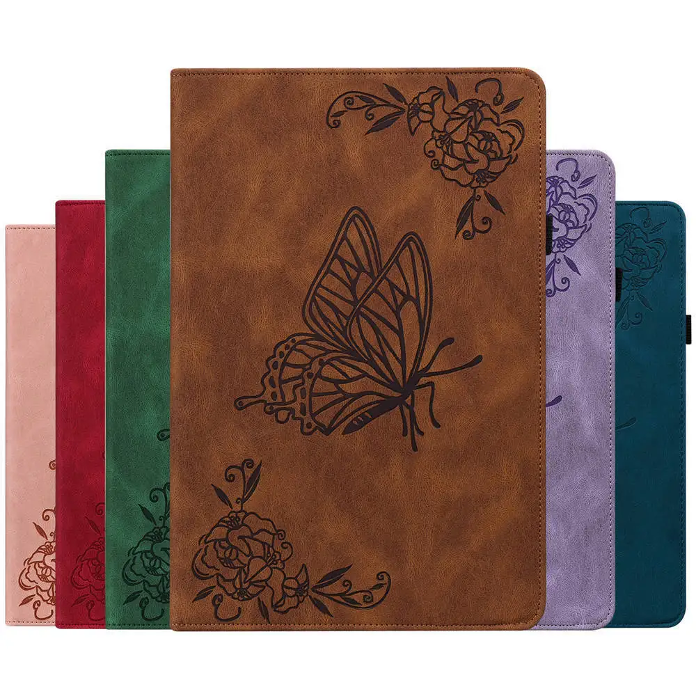 

Butterfly 3D Embossed PU Leather Cards Solt Wallet Stand Funda For Samsung Galaxy Tab A8 10.5 SM X200 SM X205 2021 Case Coque