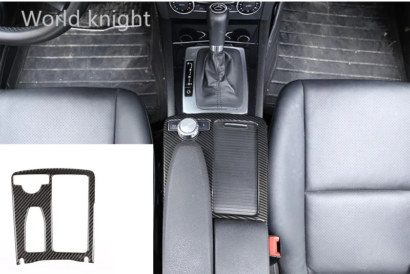 

for Mercedes benz C Class 2007-2013 LHD Soft Carbon Fiber Style Cup Holder Protection Frame Car Accessories