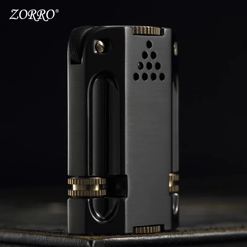

Креативная керосиновая Зажигалка ZORRO с двойным шлифовальным кругом, ффонарь, ретро ветрозащитная Зажигалка в старомодном стиле, маленький подарок для мужчин