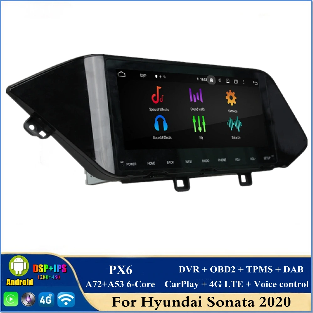 

CarPlay & Android Auto 10.25" PX6 Android 10 Car DVD GPS for Hyundai Sonata 2020 DSP Radio Navigation Bluetooth WIFI