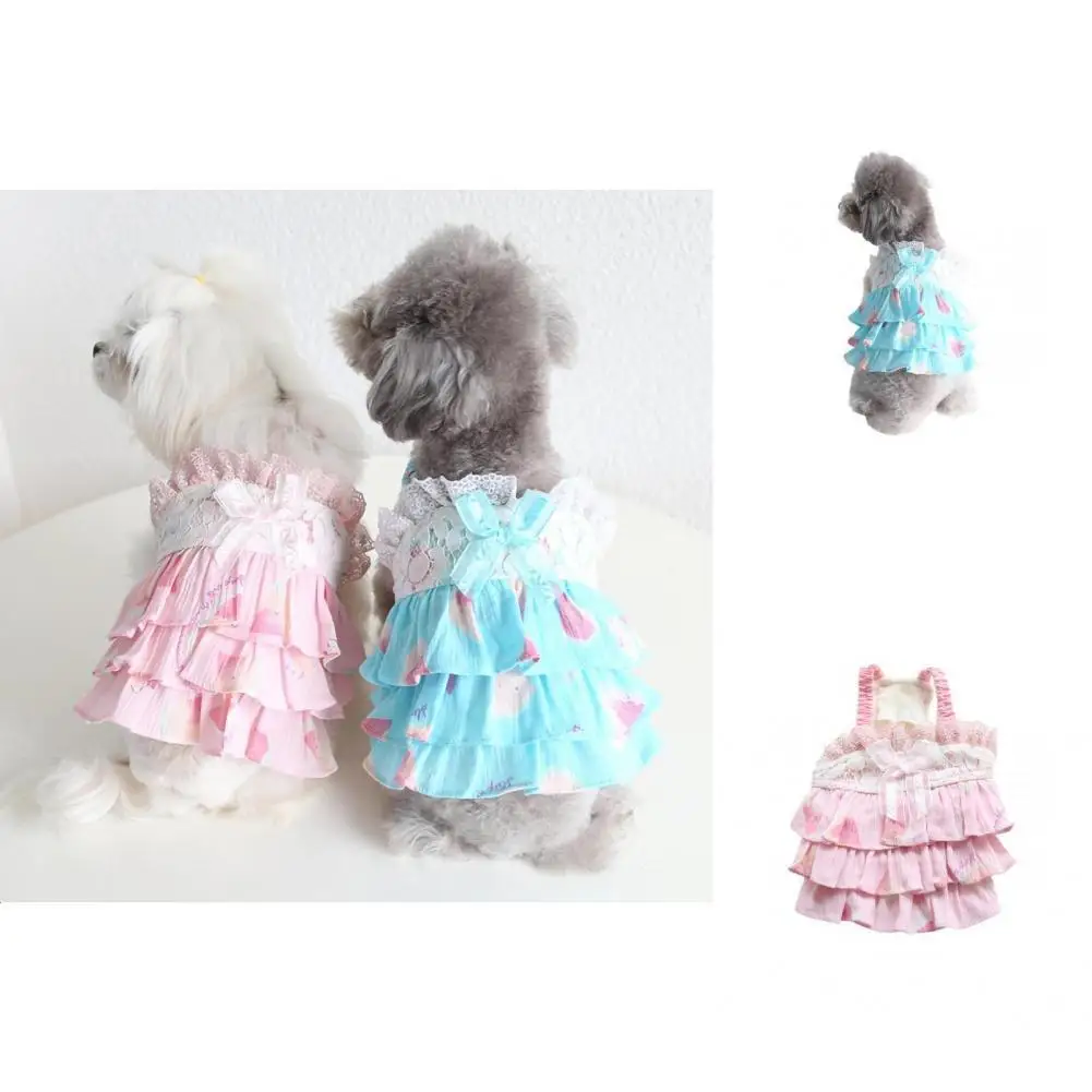 

Пуловер, стильная одежда с подтяжками для маленьких собак, кружевное платье, юбка для собак, не садится, для отпуска