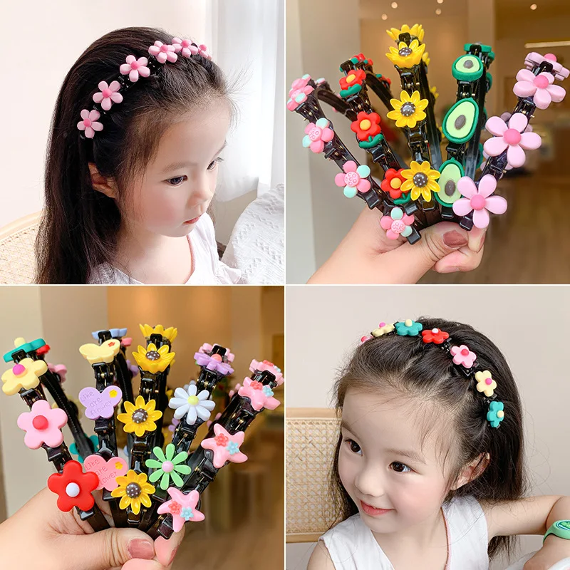 

1Pcs Children's Hair Hoop Summer Little Girl Korea Does Not Hurt The Head Girl Hairpin Pressure Hair Braided Hair Accessories