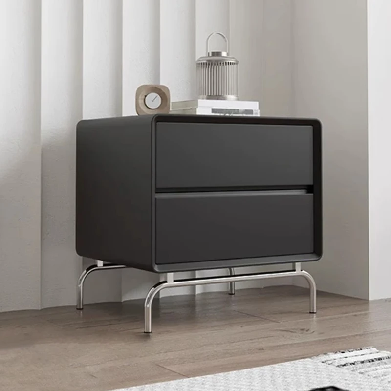 

Solid Wood Nordic Nightstands Modern Black Bedroom Storage Box Bedside Table Minimalist Design Simple Muebles Bedroom Furniture