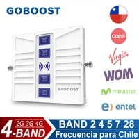 goboost 4 band 70db signal repeater for chile users 2g 3g 4g cellular amplifier 700 850 1700 1900 2600 mhz network booster kit