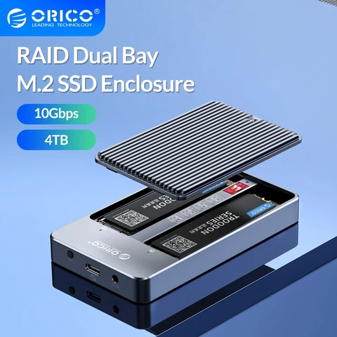 SSD-диск ORICO LSDT RAID Dual Bay M2 с поддержкой M.2 NGFF SATA