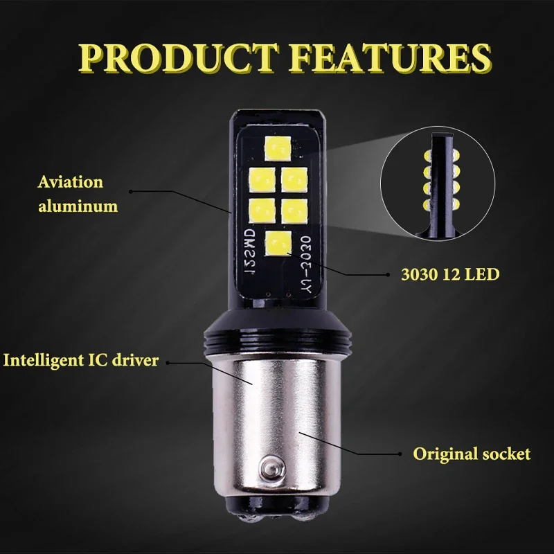2 Шт. P21w Ba15s Bau15s 1157 Желтый Красный Белый Задние Стоп-сигналы Высокая Мощность 5 Вт