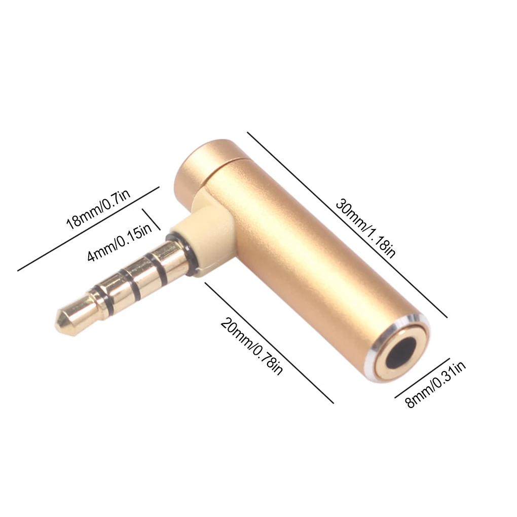 90 Degree Right Angled 3.5mm Male To Female Audio Converter Adapter Connector L Type Stereo Earphone Microphone Jack Plug images - 6