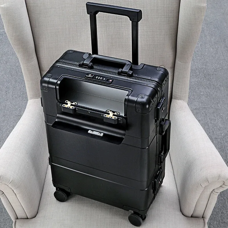 Высококачественный Алюминиевый Чемодан для путешествий брендовый жесткий